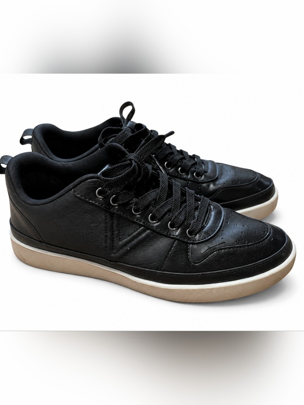 Vionic Women's Black Leather Lace-Up Comfort Sneakers Size 7.5